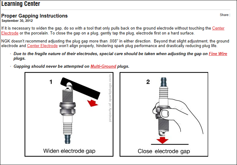 How to gap a BKR6EKU plug Yamaha Outboard Parts Forum
